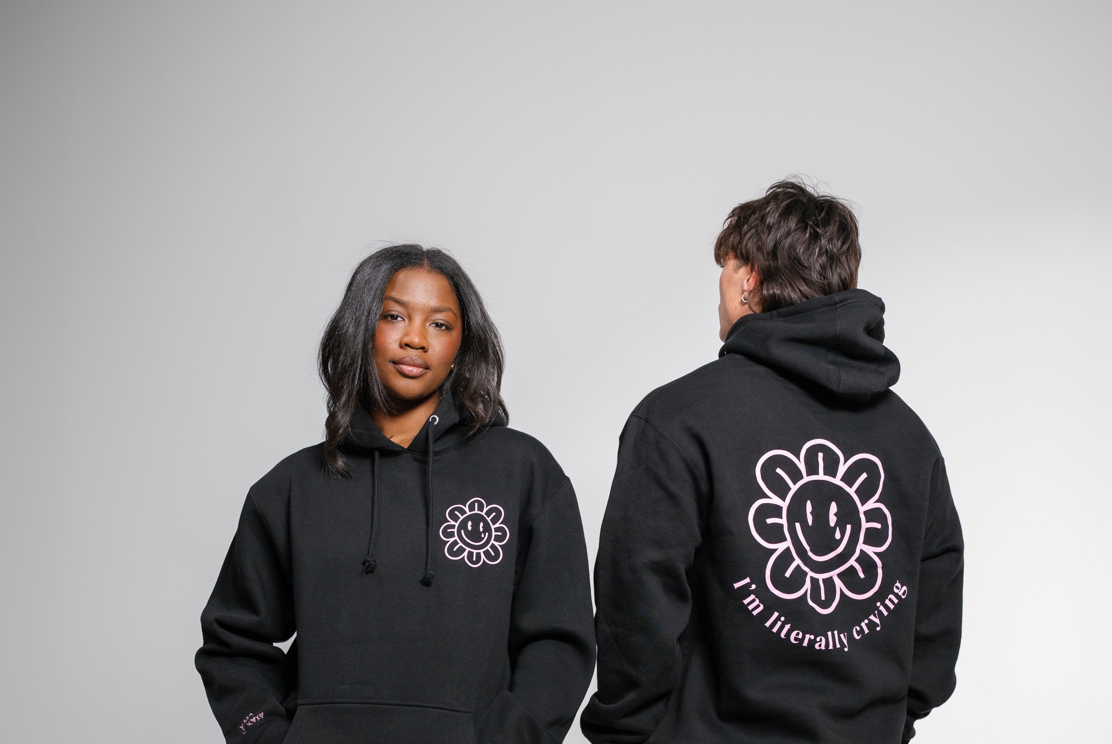 Literally Crying Single Color Hoodie