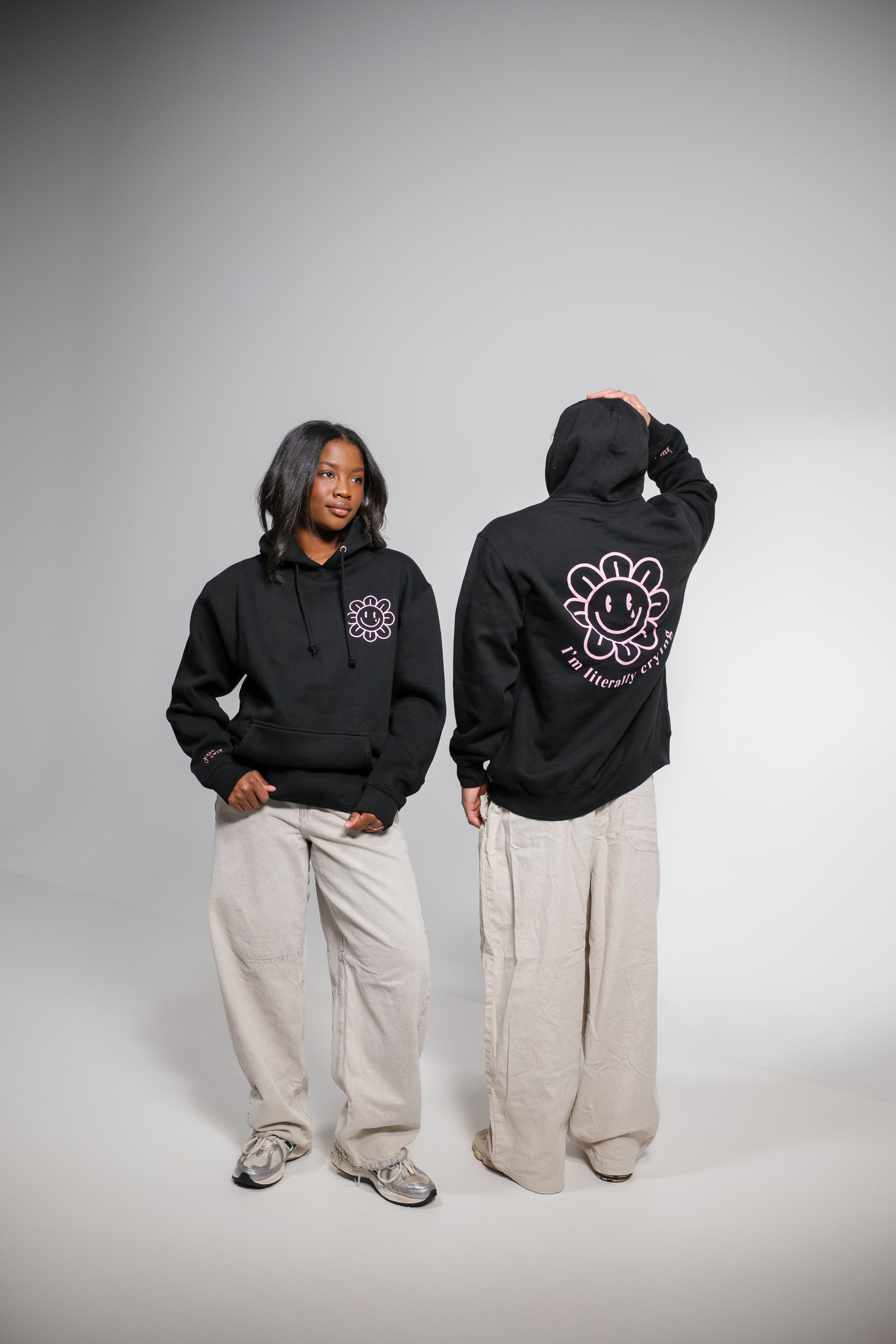 Literally Crying Single Color Hoodie